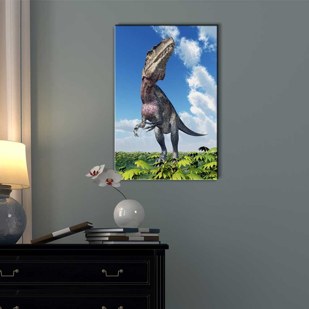 Wall26 Canvas Prints Wall Art - Dinosaur Acrocanthosaurus for a Boys Bedroom | Modern Wall Decor/Home Decoration Stretched Gallery Canvas Wrap Giclee Print. Ready to Hang - 12" x 18"