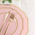 thumbnail image 6 of Balsa Circle 10 Blush Disposable Baroque Plastic 11" Dinner Plates Gold Rim Party Decorations, 6 of 8