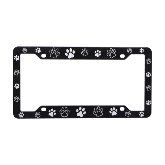 Auto Drive Paw Print License Plate Frame