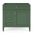 thumbnail image 3 of 36'' Bathroom Vanity without Top Sink, Modern Bathroom Storage Cabinet with 2 Drawers and a Tip-out Drawer, Solid Wood Frame, Green (NOT INCLUDE BASIN SINK), 3 of 7