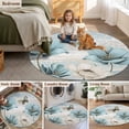 thumbnail image 5 of Spring Floral Round Area Rug 6Ft Washable Circle Rugs for Bathroom Office, Vintage Tulips Flower Butterfly Retro Wood Blue Non-Slip Carpet Floor Mats Indoor Outdoor Carpet Runner Aesthetic Home Decor, 5 of 8
