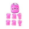 7pcs Kids Sports Protective Gear Helmet Knee Protector Elbow Pads Wrist Guards for Roller Skating (Pink)