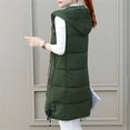 thumbnail image 5 of Niaviben Long Puffer Vest Women Hooded Vest Warm Vest for Women Womens Jackets Dressy Casual Women Vests Denim Vest Plus Size Winter Coats for Women Green XL, 5 of 5