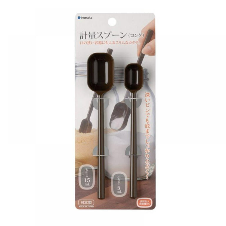 Set of 2 Measuring Spoons - Long Handle Teaspoon (5 ml) and Tablespoon (15  ml) Bowl Scoops for Coffee, Protein Powder and other Dry/Liquid Goods 