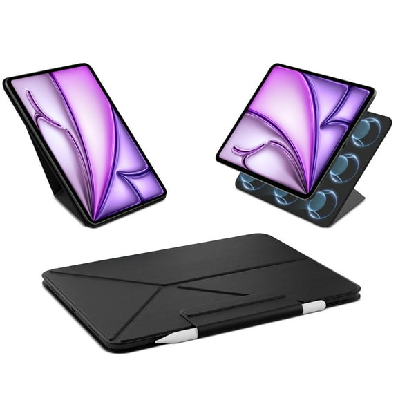 Case for iPad Air M2 11 Inch (6th/5th/4th Gen), Powerful Magnetic Case with Apple Pencil Holder, Auto Sleep/Wake, 4 Modes, Fit for iPad Pro 11 Inch (1st/ 2nd/ 3rd/ 4th Gen)