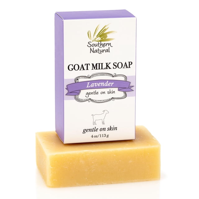 Barra de jabón de leche de cabra de lavanda natural del sur, 4 oz (1 barra)