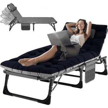 Folding Camping Cot for Adults, Heavy Duty 3-in-1 Bed for Guest Sleeping, Adjustable Double-Layer 1200D with Mattress & Carrying Bag for Home, Office, Vacation, Hospital Use