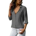 thumbnail image 4 of Clearance Sales Super Soft Wrinkle Free Button Down Shirts for Women Formal Work Dress Blouses Tops Womens Button Down Shirts Boyfriend Long Sleeve Oversized Blouses Tops, 4 of 4