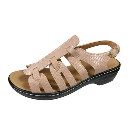 

ZHAGHMIN Women Sandals Size 8 Ladies Shoes Fashion Comfortable Hollow Breathable Wedge Heel Buckle Sandals Women S Sandals Sandal Insoles For Women Patriotic Sandals For Women Women Wedge Sandals Un