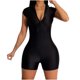 thumbnail image 2 of ICHUANYI Clearance Women's Sexy Fashion Sequin Knitted Zipper Jumpsuit Short Sleeve V-Neck Top/Shirt Set ICHUANYI "ICHUANYI", 2 of 5
