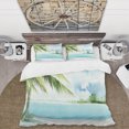 thumbnail image 3 of Designart 'Palm Beach Resort At Dawn I' Juego de Funda Nórdica Náutica y Costera, 3 of 5