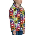 thumbnail image 5 of Naloa Colorful Bulldog Teenage Zipper Hoodie, Long Sleeve Zip Up Hoodies Casual Jackets Tops for 7-12 Years-Medium, 5 of 6