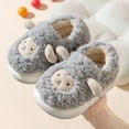 thumbnail image 5 of XIMIN Kids Slippers Girls Boys Slip On Cozy Plush House Cute Cartoon Sheep Fuzzy Shoes with Thick Sole Memory Foam Non-Slip Winter Warm Footwear, 5 of 6