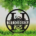 thumbnail image 4 of JASS GRAPHIX Hughes 12" Black Aluminum Composite Monogrammed Garden Sign Last Name Signs for Yard Home Garden Personalized, 4 of 5