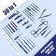 thumbnail image 4 of Set de manicura WOAMA, cortaúñas, 30 unidades, kit de pedicura, azul, 4 of 6