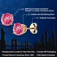 thumbnail image 2 of Gem Stone King 18K Yellow Gold Plated Silver Pink Mystic Topaz Stud Earrings for Women Men (3.00 Cttw, Gemstone November Birthstone, Round 6MM), 2 of 6