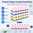 thumbnail image 7 of NIUTA® Ice Cube Tray with Lids, 4-Pack Stackable Freezer Trays with Easy-Release Silicone Bottoms, BPA-Free Ice Molds for Cocktails, Coffee, Kitchen and RV, 7 of 7