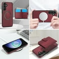 thumbnail image 5 of for Samsung Galaxy S24 Wallet Case, 2-in-1 Magnetic Detachable Card Holder, PU Leather + TPU Shockproof Kickstand Phone Cover, Magnetic Clasp Card Slots Back Case for Galaxy S24, Winered, 5 of 5