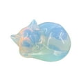 thumbnail image 1 of Under 10 Desktop Ornament Natural Quartz Crystal Sleeping Cat Decoration Crystal Cat Sleeping Statue 2 Inch Opal Cat Crystal Statue Statue for Home Meditation, 1 of 9