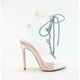 thumbnail image 2 of Cape Robbin Dazed Holo Strappy Ankle Wrap Clear Cutouts Stiletto Heeled Sandals (8.5, Holo), 2 of 2