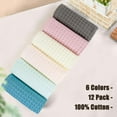 thumbnail image 3 of Waffle Wash Cloths Set of 12, Cotton Washcloths for Body and Face, 13” x 13”, 6 Assorted Colors, 3 of 4