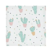 Satin Napkin Square 20 Inches Soft Smooth Decorative Napkins for Party Wedding Banquet and Dinner Blue Cartoon Cactus