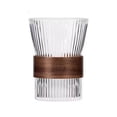 thumbnail image 1 of Vasos de madera con diseño de rayas circulares, de vidrio de borosilicato, con orejas colgantes, for café, 325 ml, transparente, 1 of 7