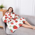 thumbnail image 5 of Oversized Wearable Blanket Hoodie,Strawberry Plants Fruit Flowe Sherpa Blanket Hoodie with Super Pockets,Super Warm Fuzzy Pullover for Women & Men, 5 of 6