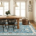 thumbnail image 4 of MJIAexp 8'x10' Moroccan Area Rug Washable Bedroom Rug Vintage Boho Area Rug Non-Slip Accent Throw Rug Stain Resistant Floor Carpet for Kitchen Entryway Living Room Office Floral Blue, 4 of 14
