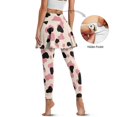 thumbnail image 4 of COEQINE Fashion Tennis Skirted Legging for Women with Pockets Pink Black Cow Spot Print Breathable Elastic Yoga Skirts with Leggings Comfy Golf Pickleball Leggings, L, 4 of 7