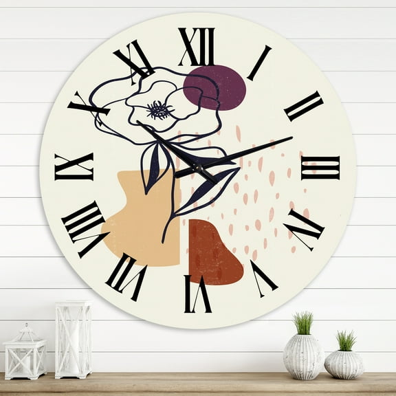 Designart 1 in Modern,Contemporary Wall Clock
