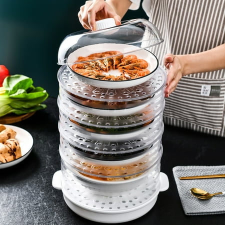 

huanledash Household Stackable Insulation Dust Proof Food Container Leftover Lid Dish Cover
