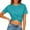 Sky Blue women's knot front crop top a1, variant on Women's Summer Knot Front Crop Top Casual Short Sleeve T-Shirts Round Neck Solid Blouses Trendy Vacation Fashion Clothes, White 2XL
