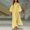 Yellow, variant on Women's Boho Deep V Neck Maxi Dress, Lantern Sleeve Loose Flowy Swing Dress, Solid Casual Vacation Beach Cover Up Dress for Summer Outfits Yellow XL(XL)