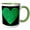 Green/White, variant on 3drose, Large Green Heart Made of Smaller Hearts, 11oz Mug