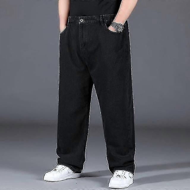 Jwl-oversized Black Jeans Mens Plus Size Denim Pants Husband Breathable Loose Trousers Men Streetwear Baggy Jeans Casual Pants