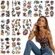 thumbnail image 1 of wonima02 76 Pcs Retro Temporary Tattoos Classic Old School Colorful Tattoos Stickers Flowers Snake Adult Men Women Body Art, 1 of 1