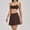 Brown, variant on PISONIC Womens 2 Piece Skirt Set Workout Outfits Tennis Skirts with Built-in Shorts and Spaghetti Strap Sports Bra Gym Yoga Set