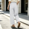 thumbnail image 6 of YuXingFu Womens Linen Pants Women Loose Dress Pants High Full - Pocket Casual White XXXL, 6 of 6
