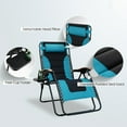 thumbnail image 4 of MF Studio 2 piece XL Oversized Padded Zero Gravity Chair Folding Lounge Recliners With Cup Holder, Aqua, 4 of 5