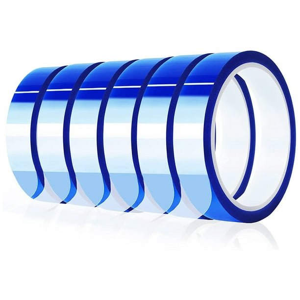 6 Rolls 20mm X33M Blue Heat Tape High Temperature Heat Resistant Tape