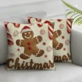 thumbnail image 3 of nygtbtfer Christmas Throw Pillow Man House Decorative Pillows for Couch Sofa Home Winter Holiday Decor Set of 2 White, 3 of 7