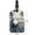 thumbnail image 6 of Square 2Pack PU Leather Wolf Cruise Luggage Tag with Privacy Cover and Name ID Tag for Travel Handbags Backpacks Luggage Tags, 6 of 6
