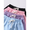thumbnail image 4 of Fdqin Girls Shorts 4 Pcs Heart Print Athletic Kids Workout Short Beach Summer Vacation Pants Pink Purple Blue Black 4-5 Years, 4 of 7