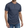 thumbnail image 6 of GIRUNS Men's Henley Short Sleeve T-Shirt Classic Button Tee Casual Cotton Maverick Shirts Navy Blue S, 6 of 7