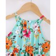 thumbnail image 6 of 3T Baby Girls Dress 4T Girls Sleeveless Dress Flower Print Toddler Girls Summer Halter Floral Dress Green, 6 of 8