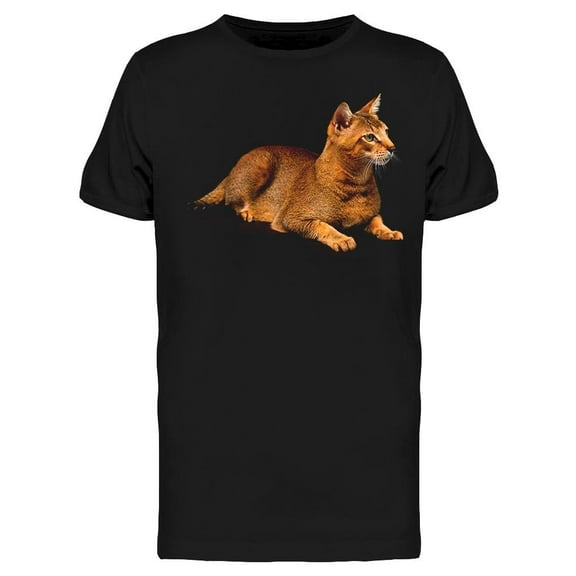 Abyssinian Cat Laying T-Shirt Men -Image by Shutterstock, Male Small