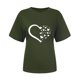 thumbnail image 5 of ICHUANYI Clearance Women Girls Plus Size Sunflower Print Tees Short Sleeve T Shirt Blouse Tops(Army Green, XXL) ICHUANYI WER2023081202517, 5 of 8