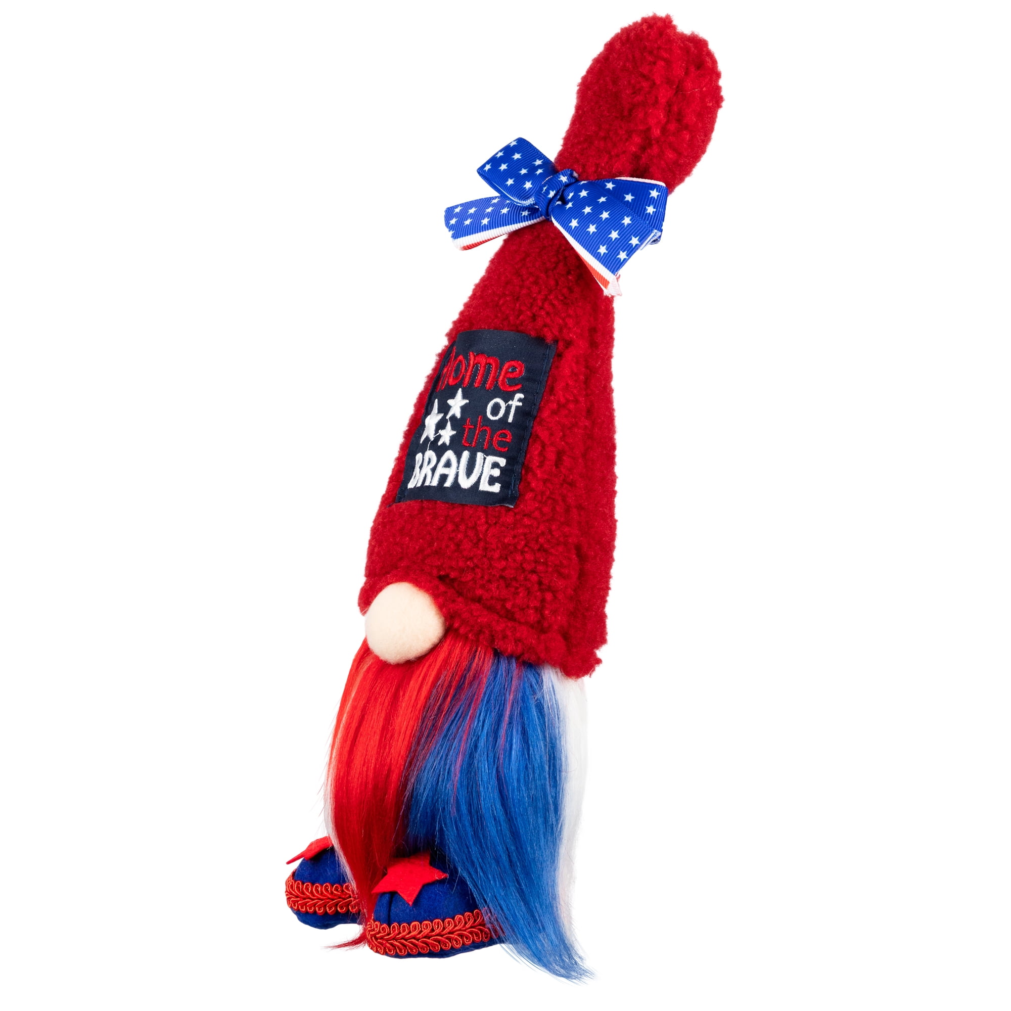 Home of the Brave Patriotic Gnome - 13" - Red and Blue