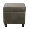 thumbnail image 2 of Cole Classics Square Storage Ottoman with Lift Off Top Faux Leather Gray: Upholstered Footstool, Wood Legs, Modern Design, 2 of 8